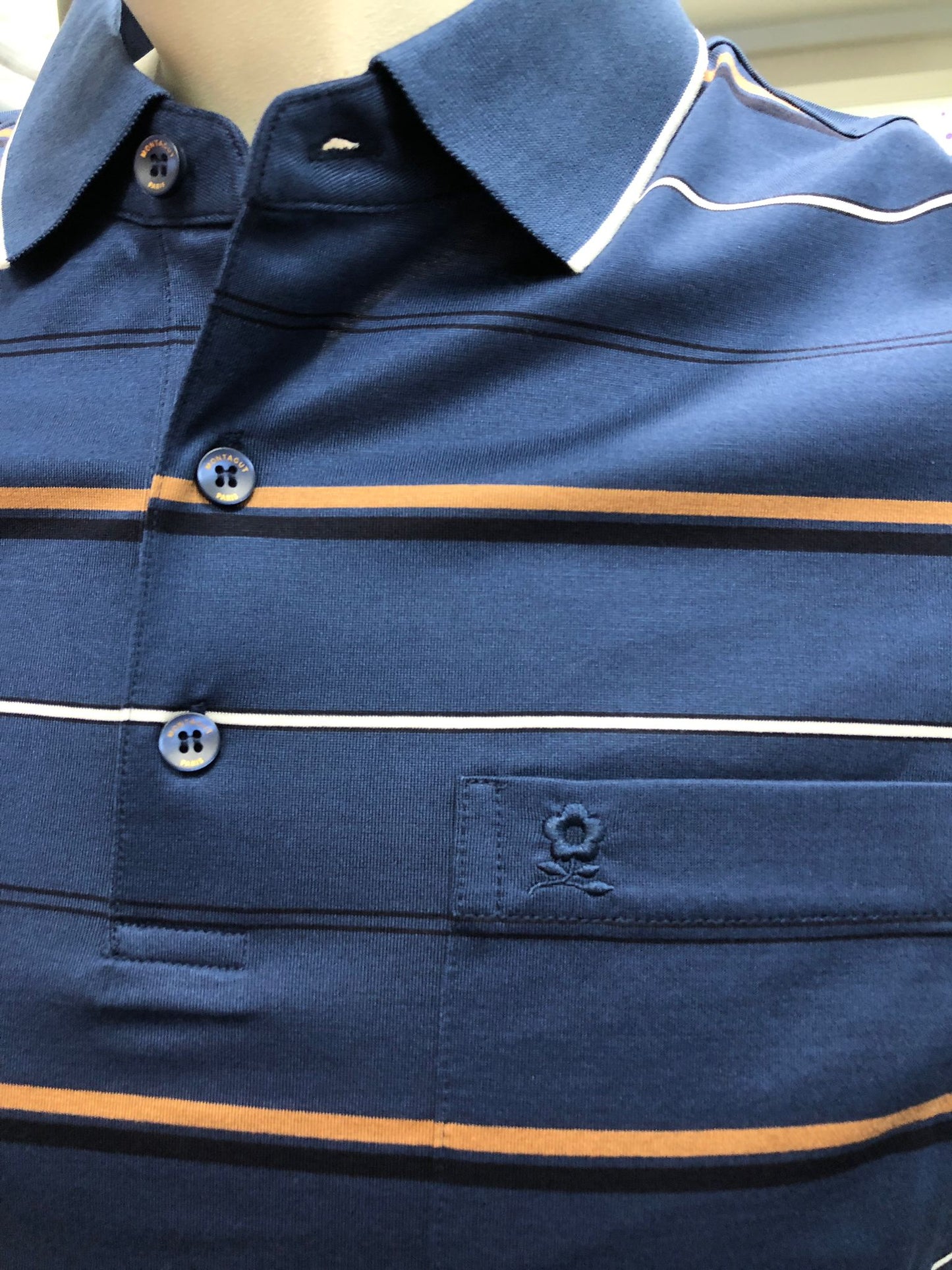 夢特嬌2432320KT41-B14純絲光棉質長袖Polo 丅恤