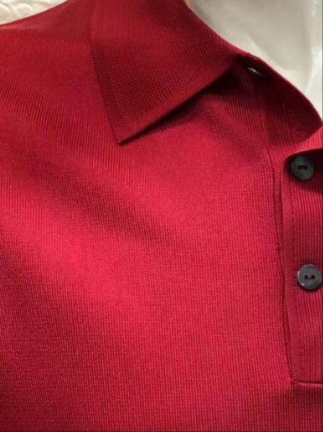 長袖絲質MONTAGUT long sleeves fil lumiere- 320268-3092 大紅色plain pattern