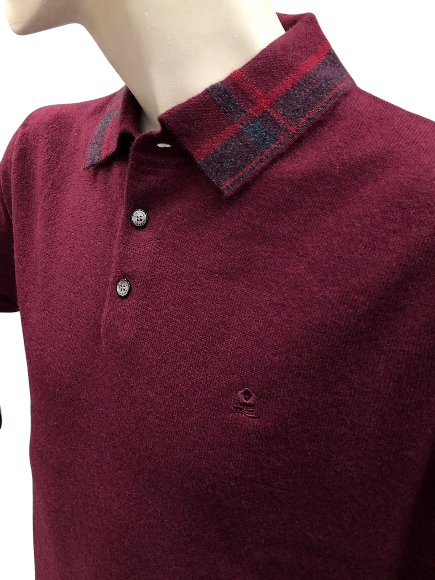 夢特嬌RM2450025長袖山羊絨(茄士咩)Polo 丅恤 (紅)