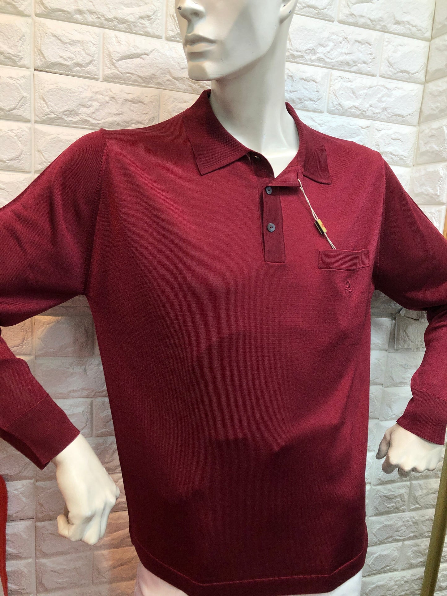 長袖絲質MONTAGUT long sleeves fil lumiere- 320268-9195 棗紅色plain pattern