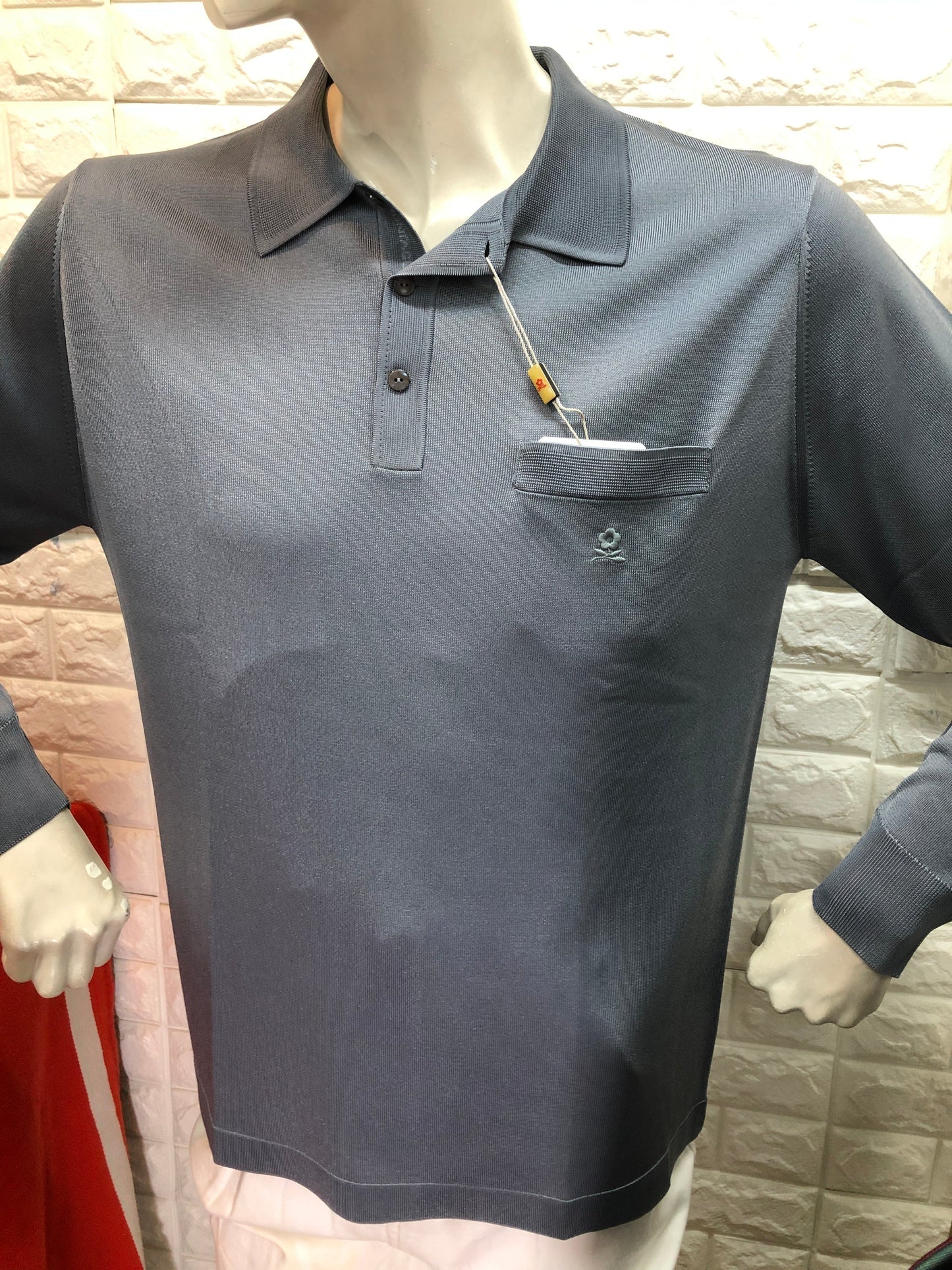 長袖絲質MONTAGUT long sleeves fil lumiere 320268-0413 深灰色plain pattern