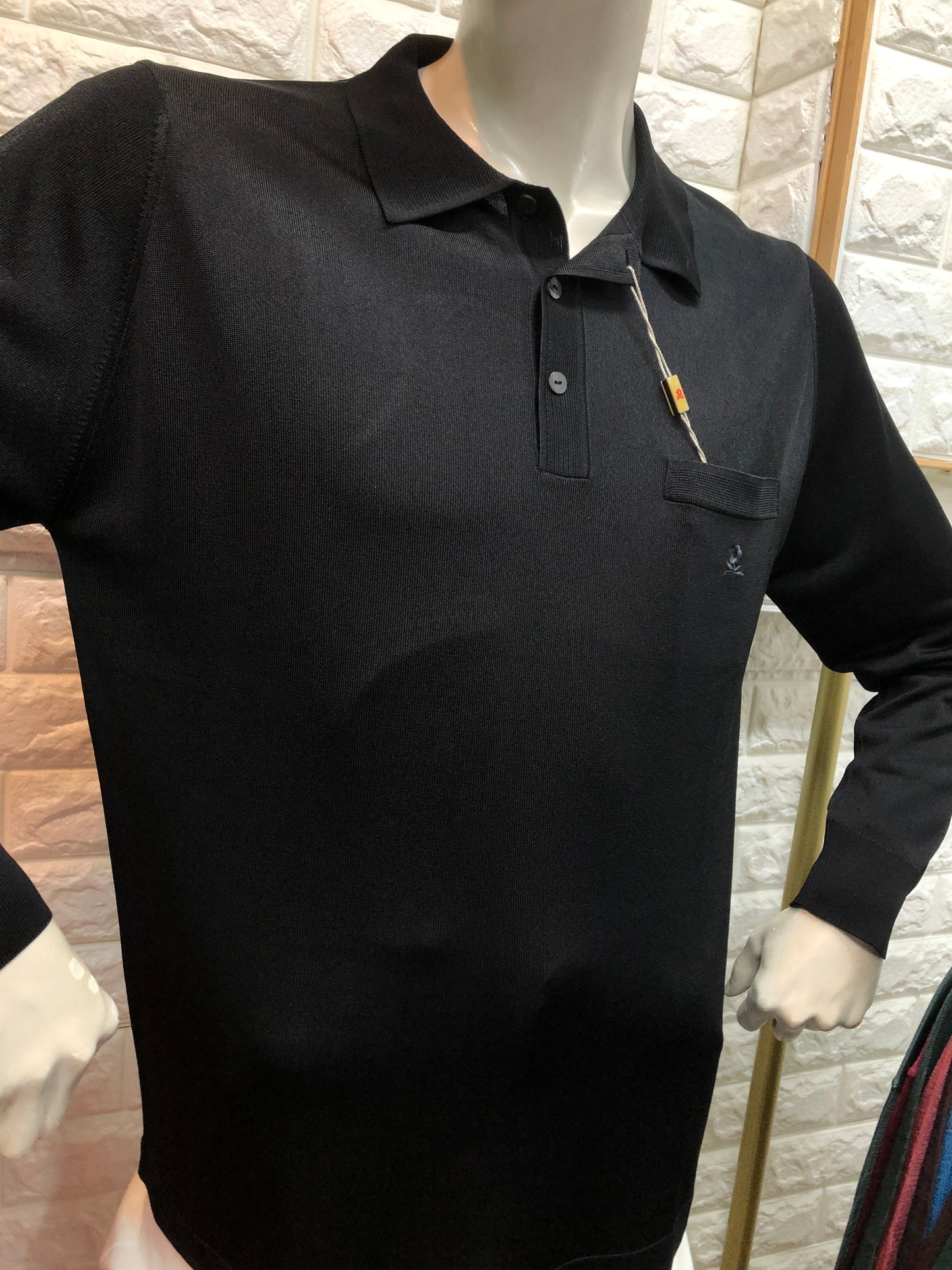 長袖絲質MONTAGUT long sleeves fil lumiere- 320268-0307黑色 plain pattern。