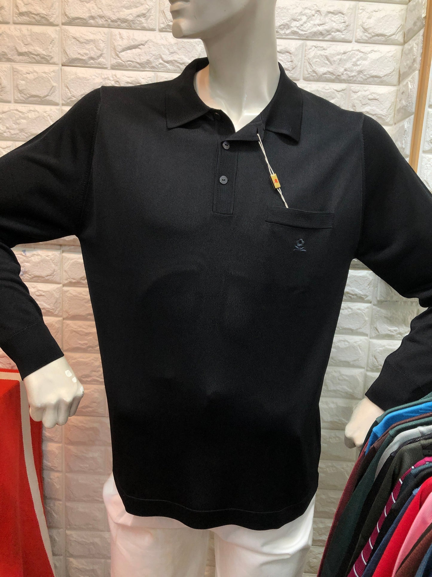 長袖絲質MONTAGUT long sleeves fil lumiere- 320268-0307黑色 plain pattern。